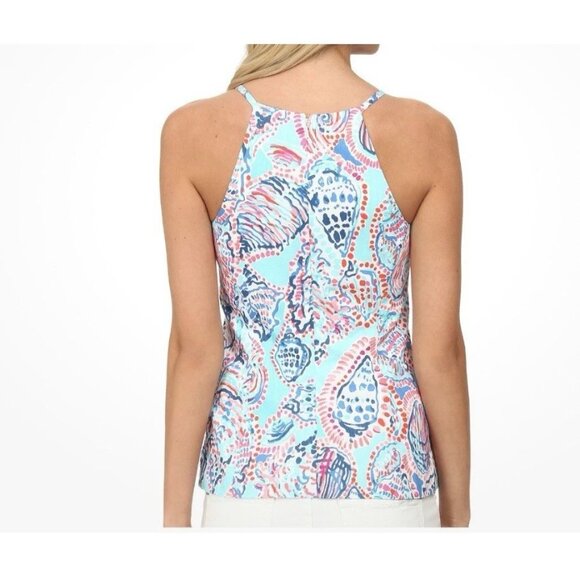 Lilly Pulitzer Annabell Halter/Tank Top Multi Shell Me About It Size 12 Preppy - Picture 2 of 9